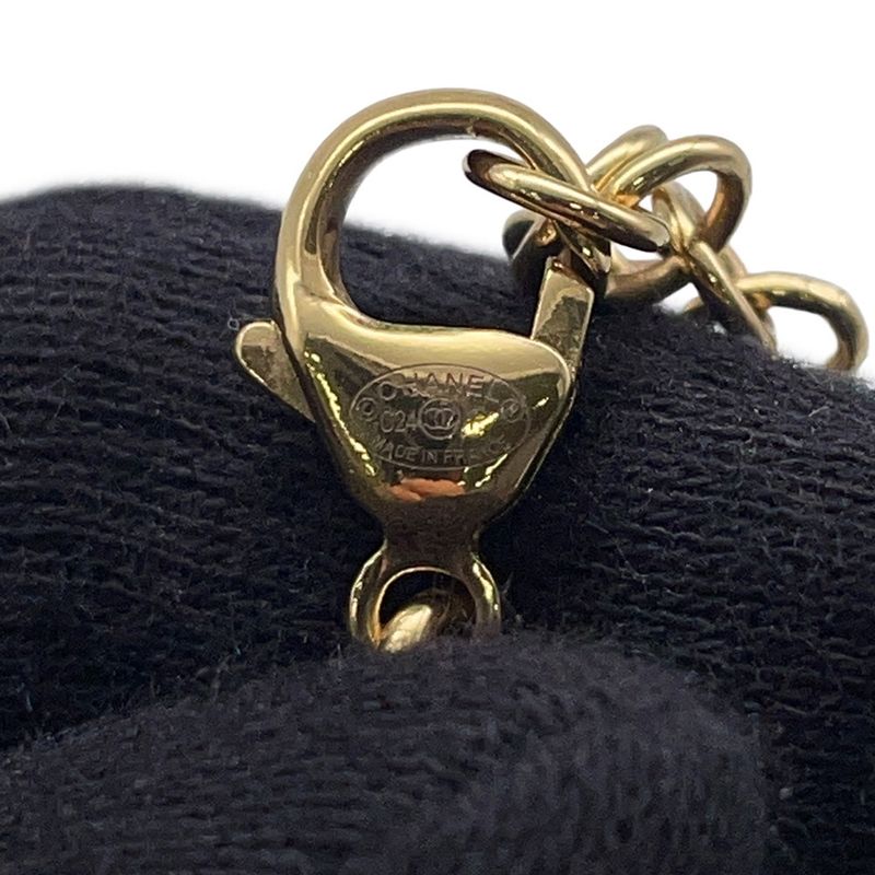 Chanel Necklace CC Logo Line Stone