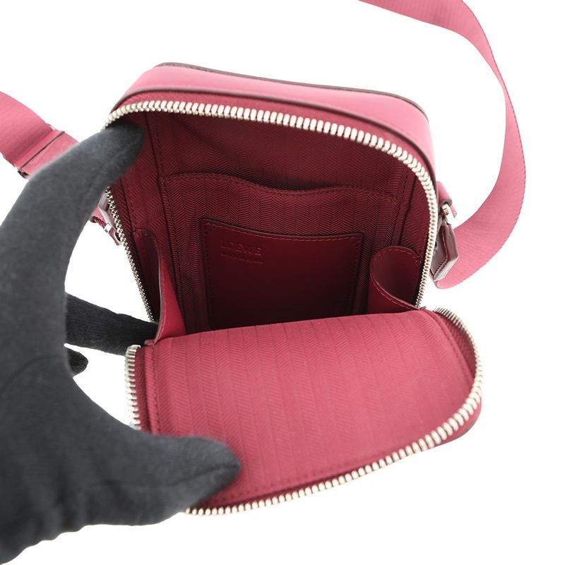 Loewe Shoulder Bag Vertical Crossbody Pocket Anagram Satin Calf Leather