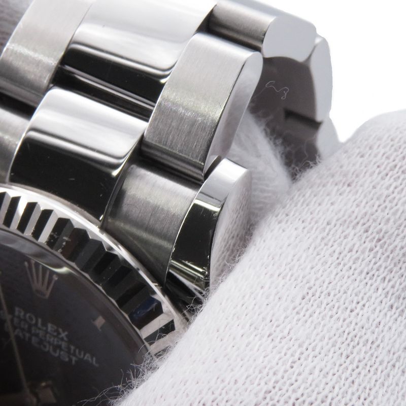 Rolex Datejust 36 SS 18k White Gold Roulette Aubergine Dial 69 Diamonds
