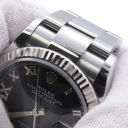 Rolex Datejust 36 SS 18k White Gold Roulette Aubergine Dial 69 Diamonds