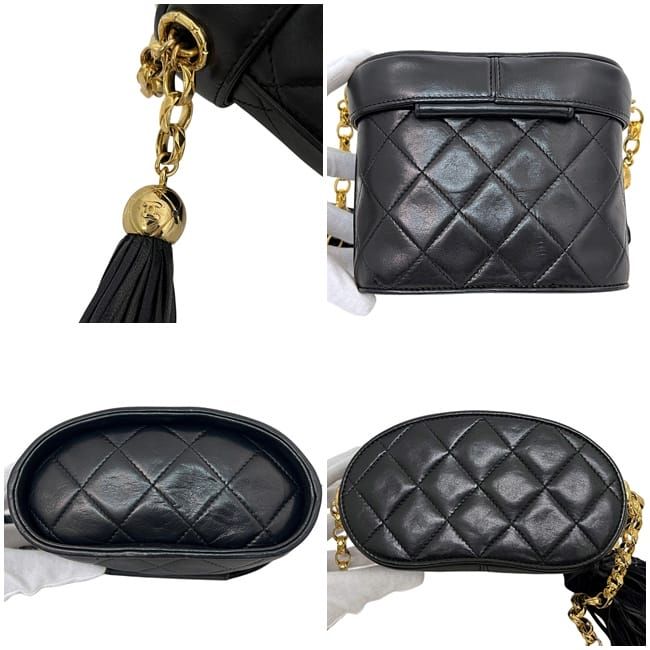 Chanel Chain Shoulder Bag Black Quilted