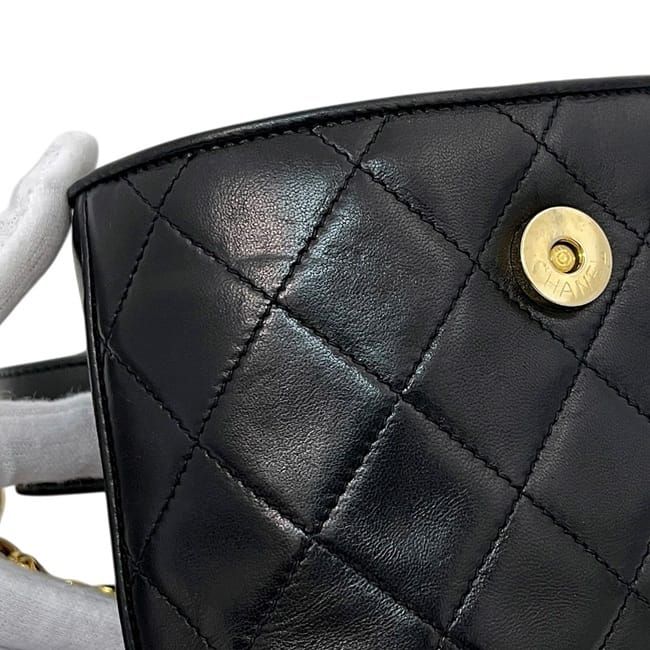 Chanel Chain Shoulder Bag Black Quilted