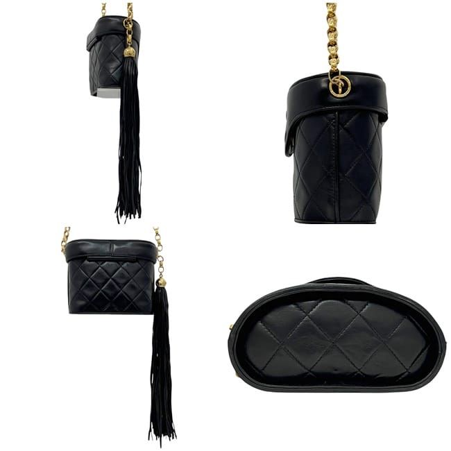 Chanel Chain Shoulder Bag Black Quilted