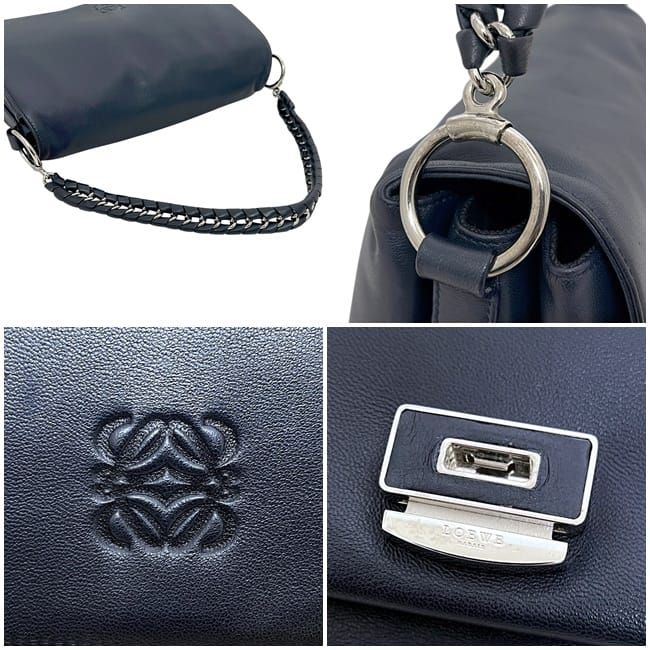 Loewe 2-Way Bag Navy Blue Anagram