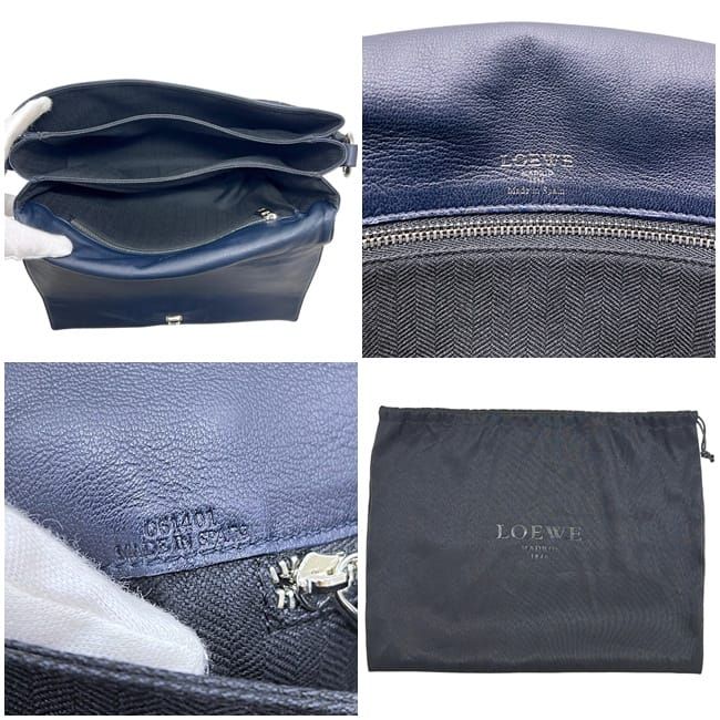 Loewe 2-Way Bag Navy Blue Anagram