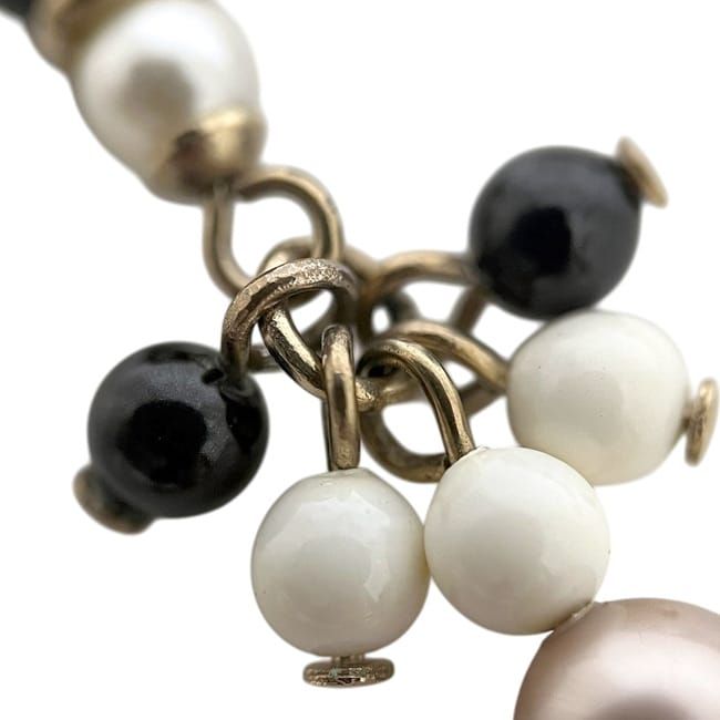 Chanel Swing Earrings Gold Black White Multicolor