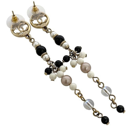 Chanel Swing Earrings Gold Black White Multicolor