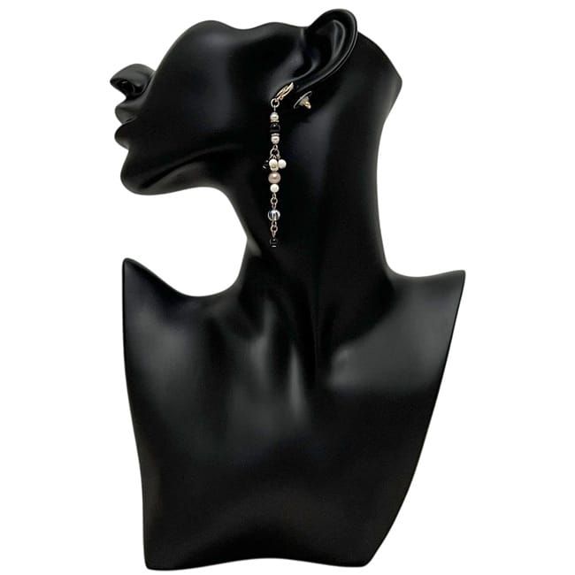 Chanel Swing Earrings Gold Black White Multicolor