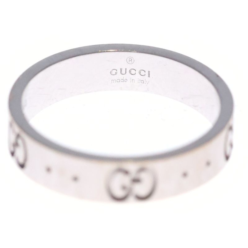Gucci Icon Interlocking 18k WG Slim Ring White Gold