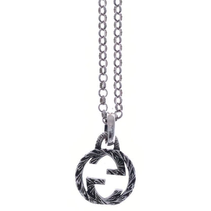 Gucci Arabesque Interlocking Necklace Pendant Chain Silver
