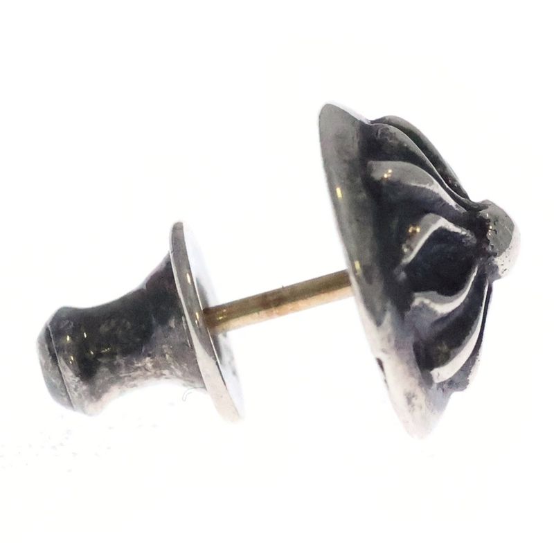Chrome Hearts Stud Crsbll Cross Ball Earrings Silver