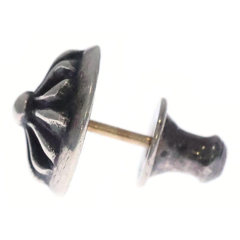 Chrome Hearts Stud Crsbll Cross Ball Earrings Silver