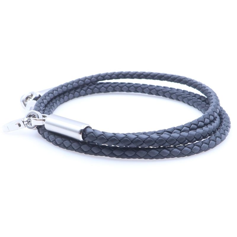 Hermes Bandouliere Intrecciato Shoulder Strap Silver Gray