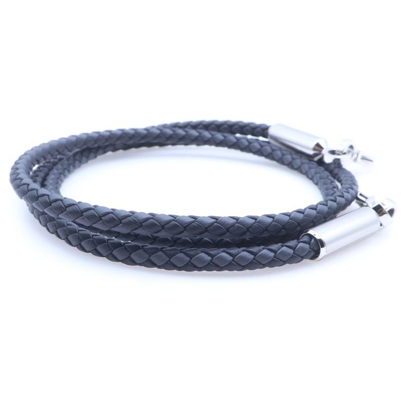 Hermes Bandouliere Intrecciato Shoulder Strap Silver Gray