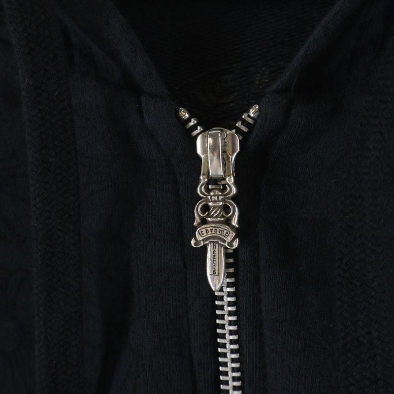 Chrome Hearts Sweatshirt HD Zip CH Plus All Over Pattern Backhoe Splint Zip