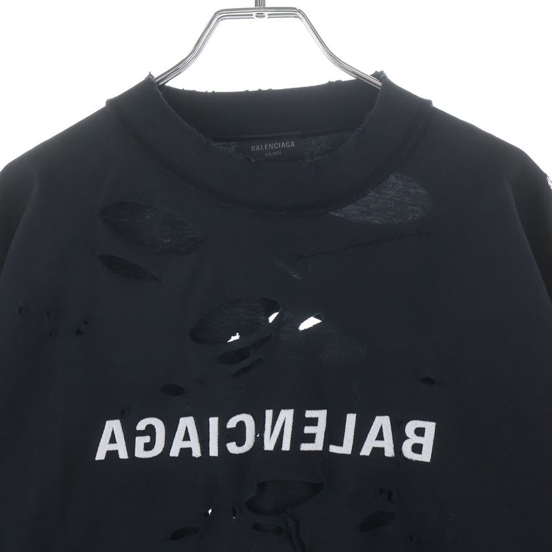 Balenciaga Destroy Inside Out T-Shirt Out Oversize Short Sleeve Black