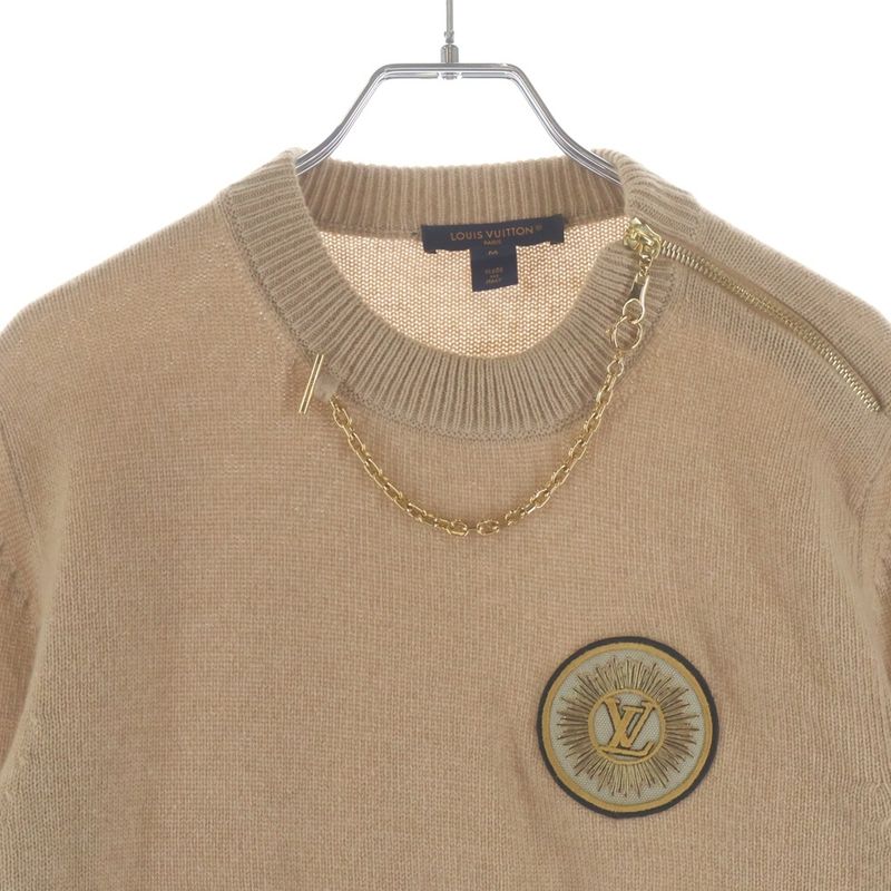 Louis Vuitton Chain Detail Patch Sweater Beige