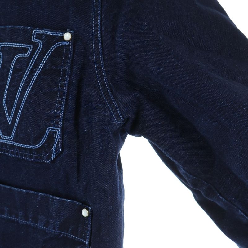 Louis Vuitton Wintari Lining Monogram Workwear Denim Jacket Blue