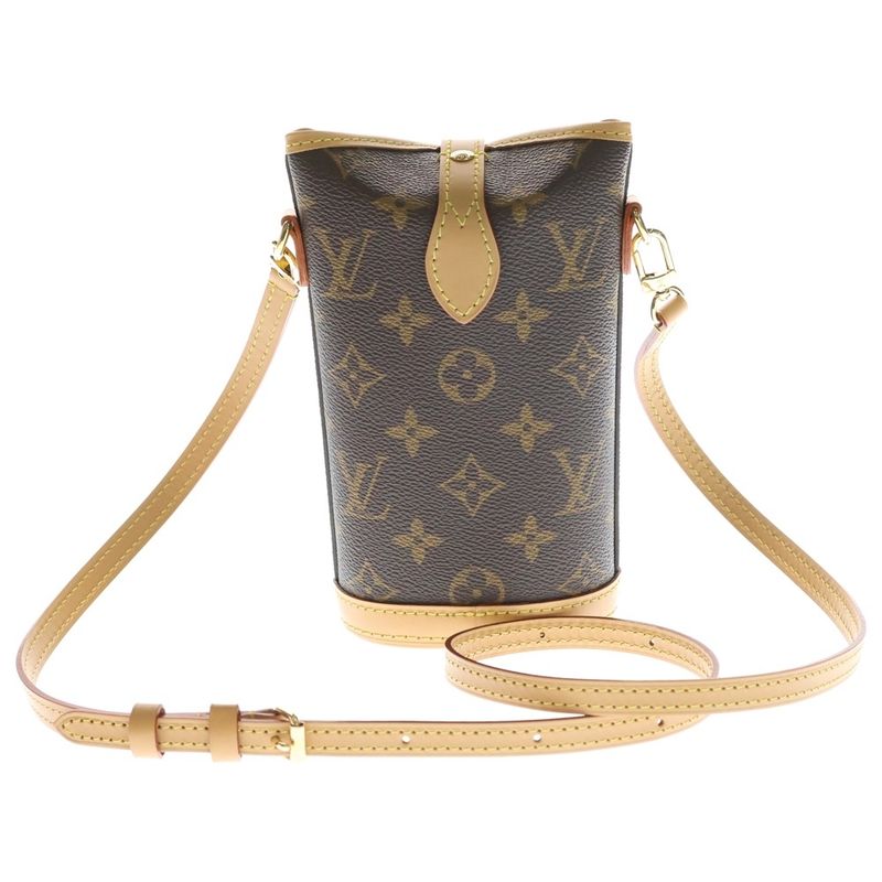 Louis Vuitton Fold Pouch Mini Shoulder Bag Brown Leather Gold