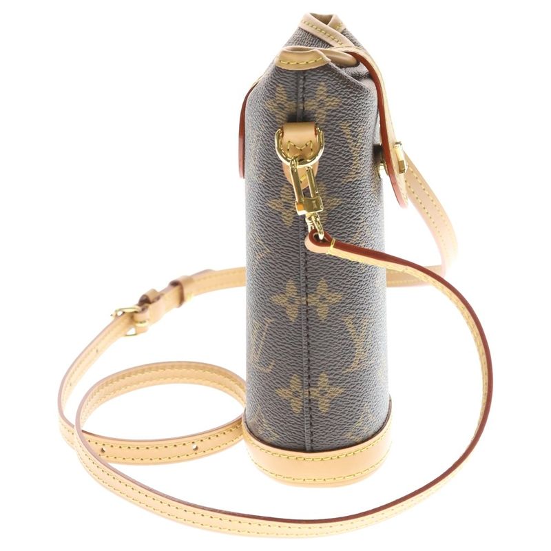 Louis Vuitton Fold Pouch Mini Shoulder Bag Brown Leather Gold