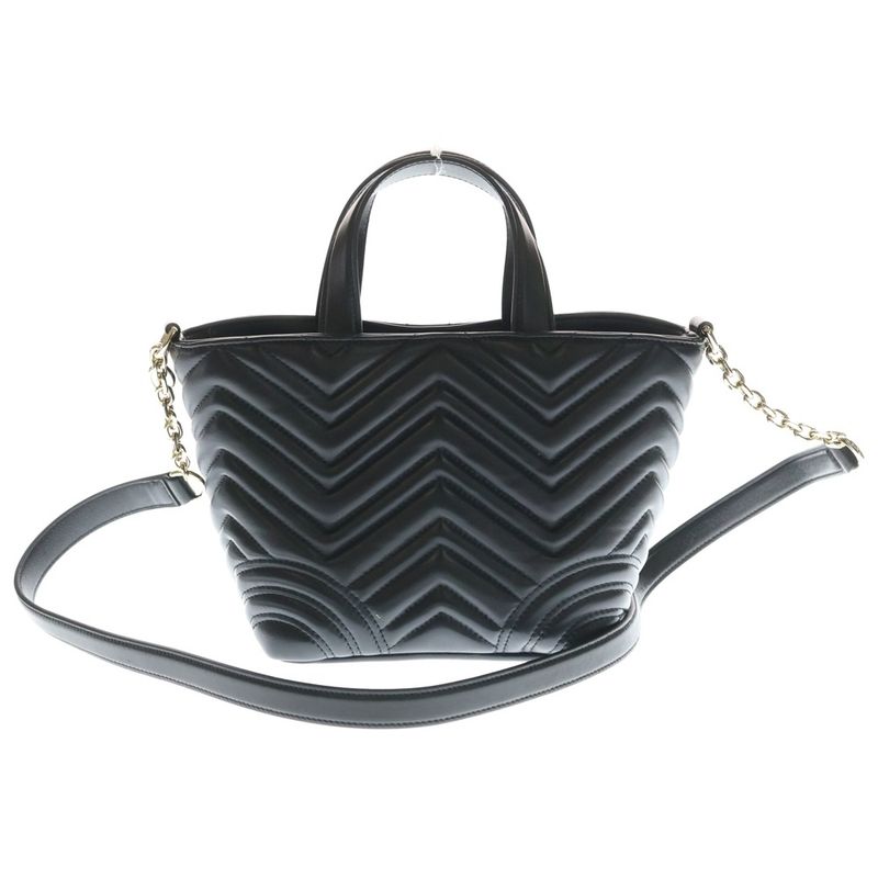 Gucci GG Marmont Logo Plate Lambskin Leather 2-Way Hand Chain Shoulder Bag