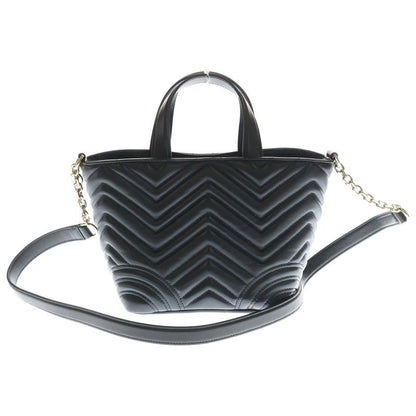 Gucci GG Marmont Logo Plate Lambskin Leather 2-Way Hand Chain Shoulder Bag