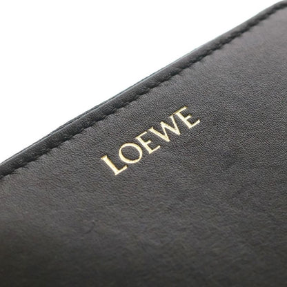 Loewe Zip Coin Purse Mini Wallet Black Orange Shiny Napa Cafe Gold