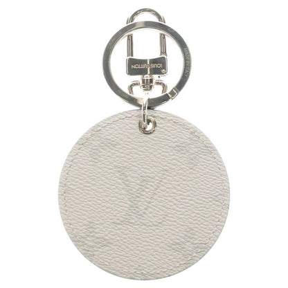 Louis Vuitton Monogram Porte Cles Round Key Holder Bag Charm White Leather