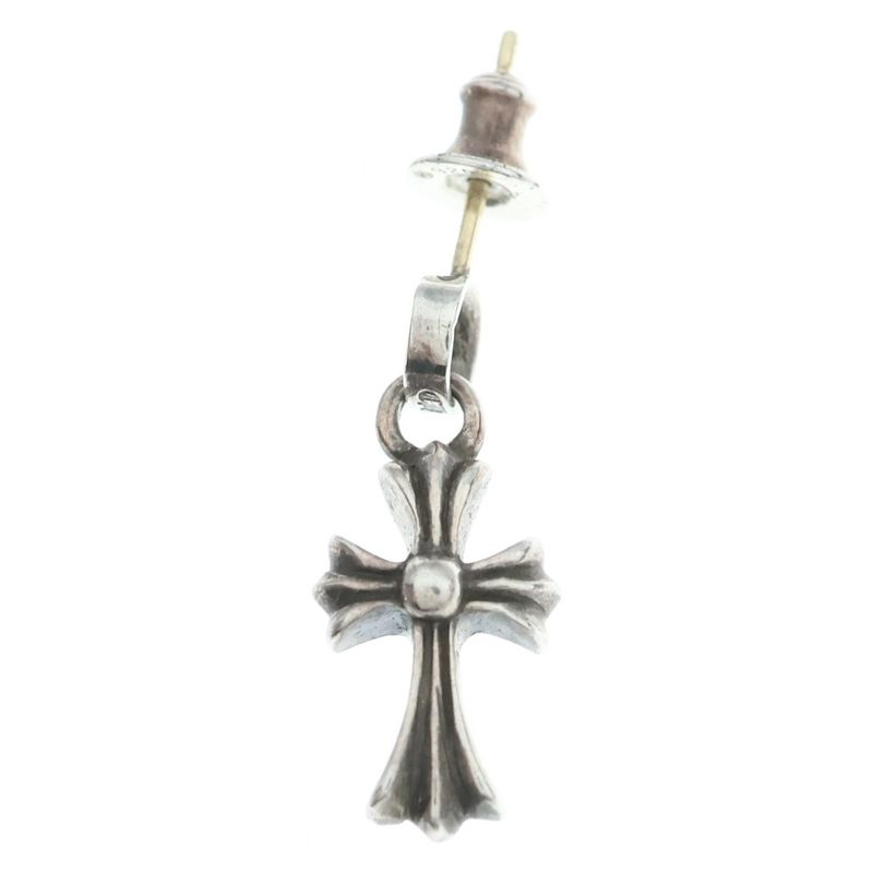 Chrome Hearts Bby Pprchn Baby Fat Cross Drop Earrings Silver