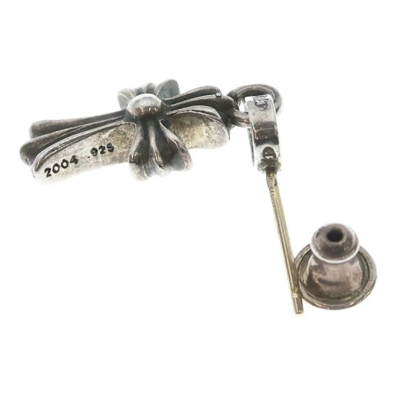 Chrome Hearts Bby Pprchn Baby Fat Cross Drop Earrings Silver
