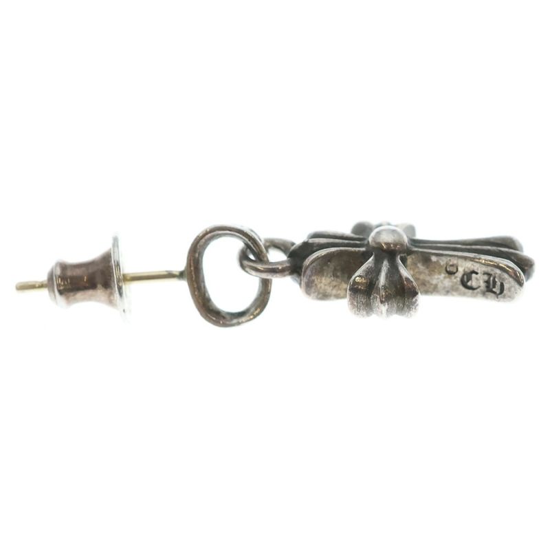 Chrome Hearts Bby Pprchn Baby Fat Cross Drop Earrings Silver