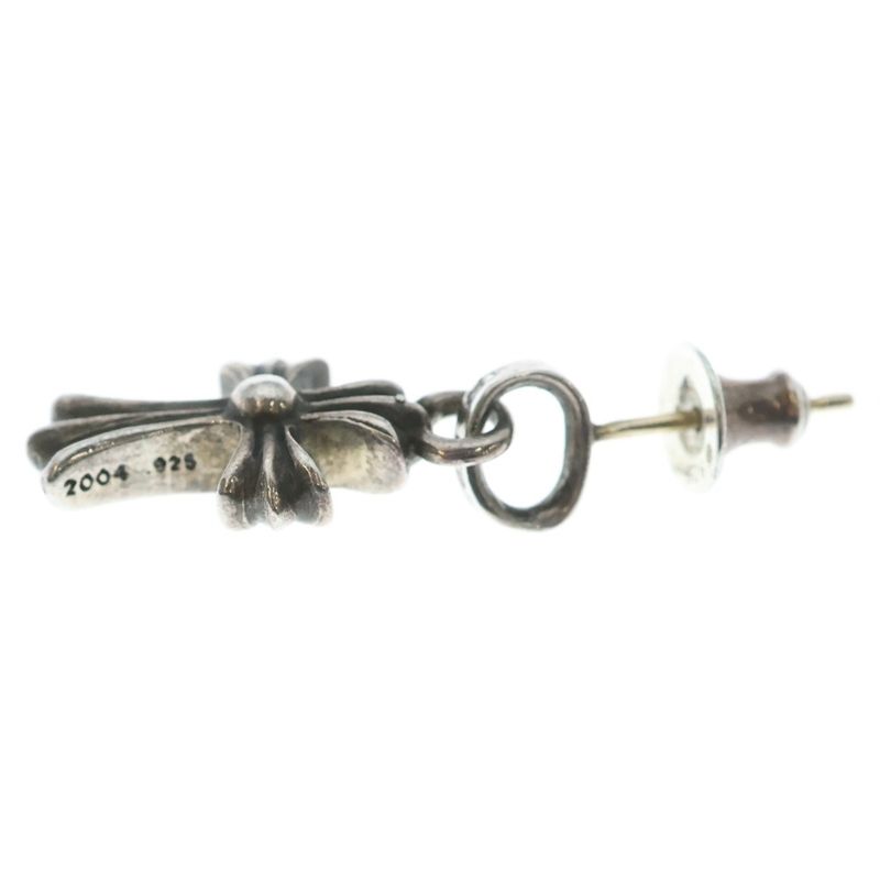 Chrome Hearts Bby Pprchn Baby Fat Cross Drop Earrings Silver