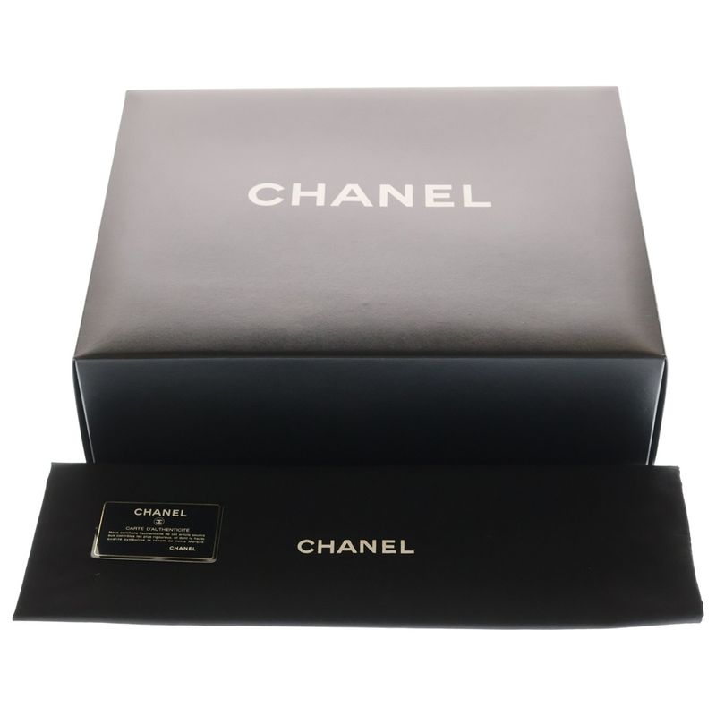 Chanel CC Logo Patent Leather Chain Hand Bag Silver Pink