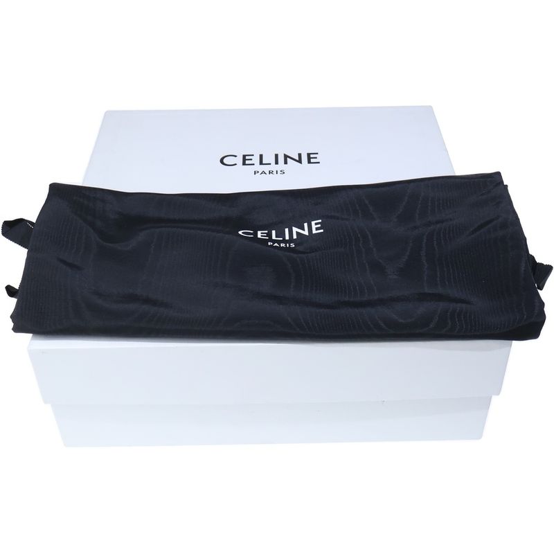 Celine Side Gore Leather Heel Boots Black