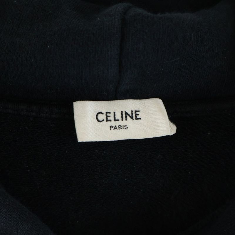 Celine Logo Pullover Hoodie Black