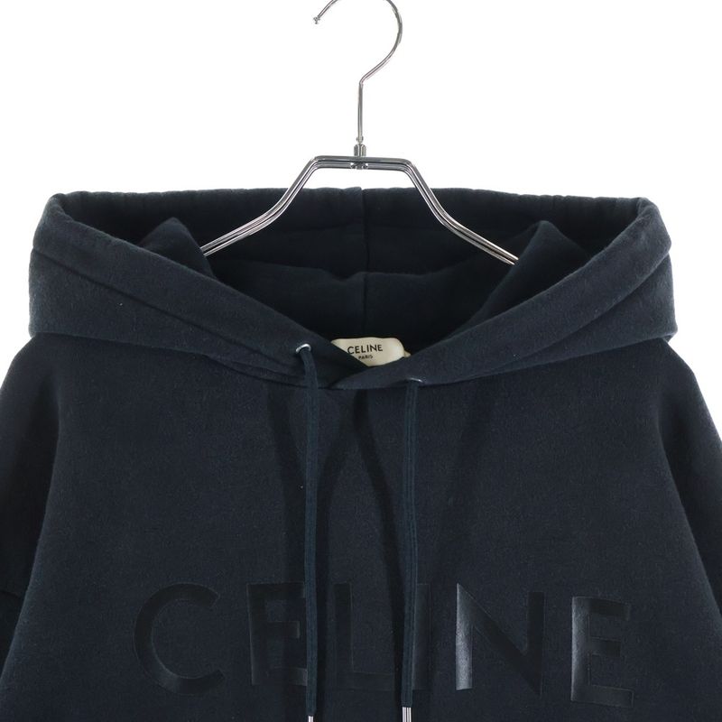 Celine Logo Pullover Hoodie Black