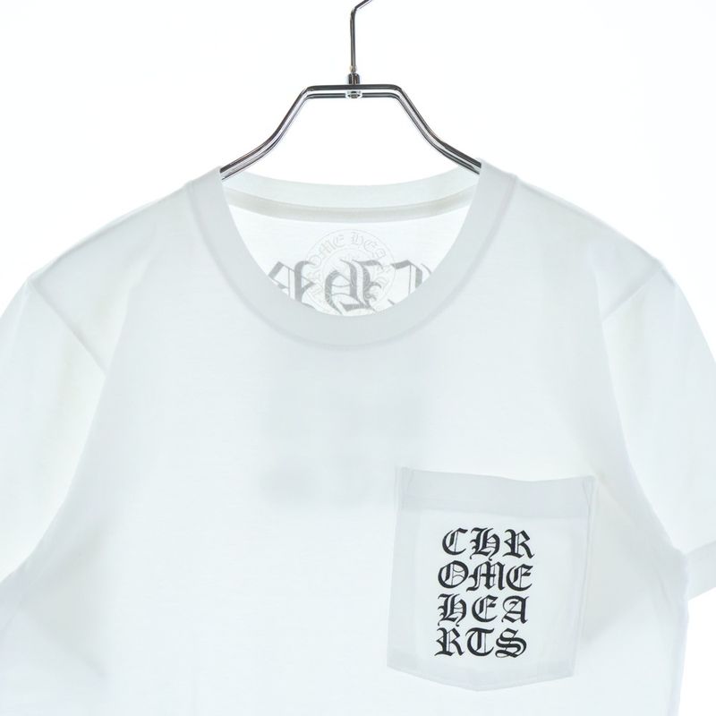 Chrome Hearts Vertical Logo Tee Double Sided Print Crew Neck Short Sleeve