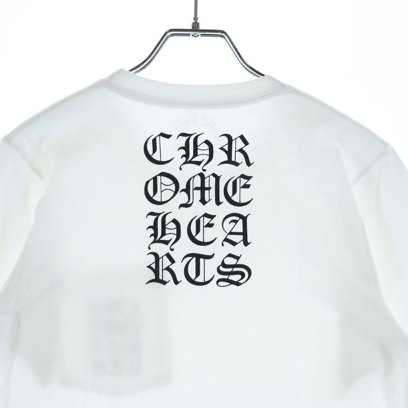 Chrome Hearts Vertical Logo Tee Double Sided Print Crew Neck Short Sleeve