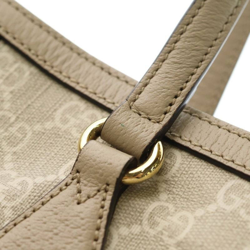 Gucci GG Supreme Ophidia Tote White Ivory Leather Gold