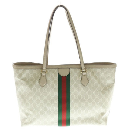 Gucci GG Supreme Ophidia Tote White Ivory Leather Gold