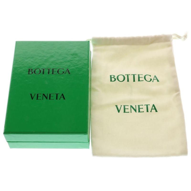 Bottega Veneta Intrecciato Compact Zip Coin Case Mini Wallet Dark Green Leather