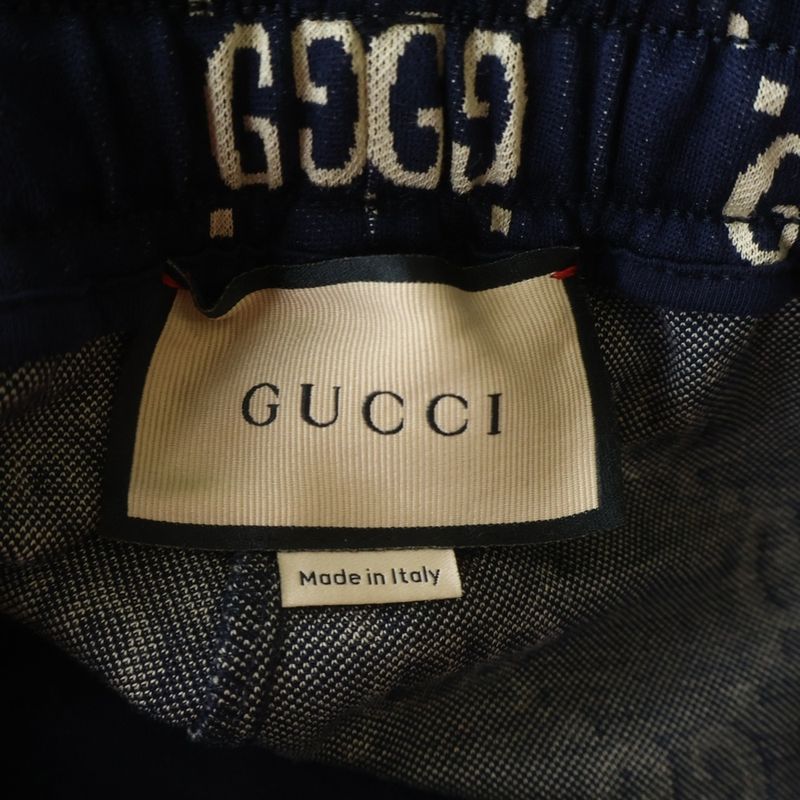 Gucci GG Jacquard Sweatshirt Pants All Over Pattern Navy