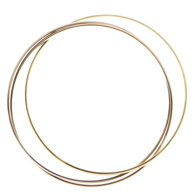 Cartier Trinity Bracelet Triple Bangle Yellow Gold Pink White