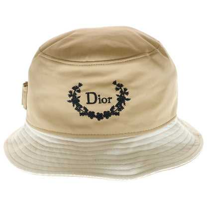 Dior Logo Embroidery Canvas Bucket Hat Beige