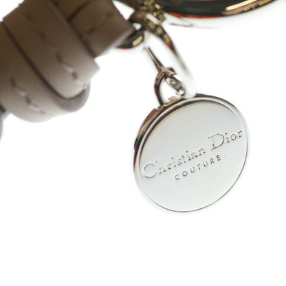 Dior Oblique Leather Key Holder Bag Charm Grey Silver