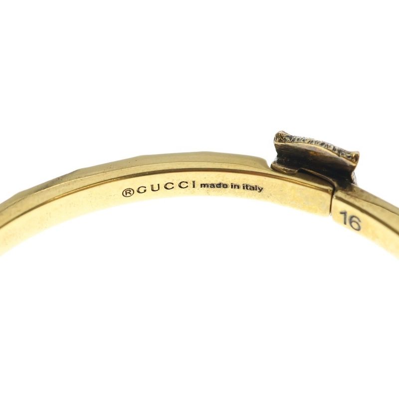 Gucci Cat Head Bangle Bracelet Gold 16c