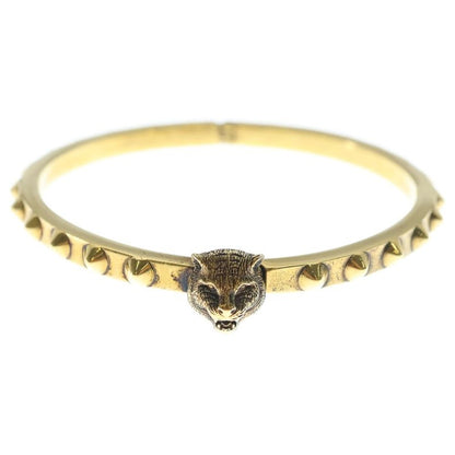 Gucci Cat Head Bangle Bracelet Gold 16c