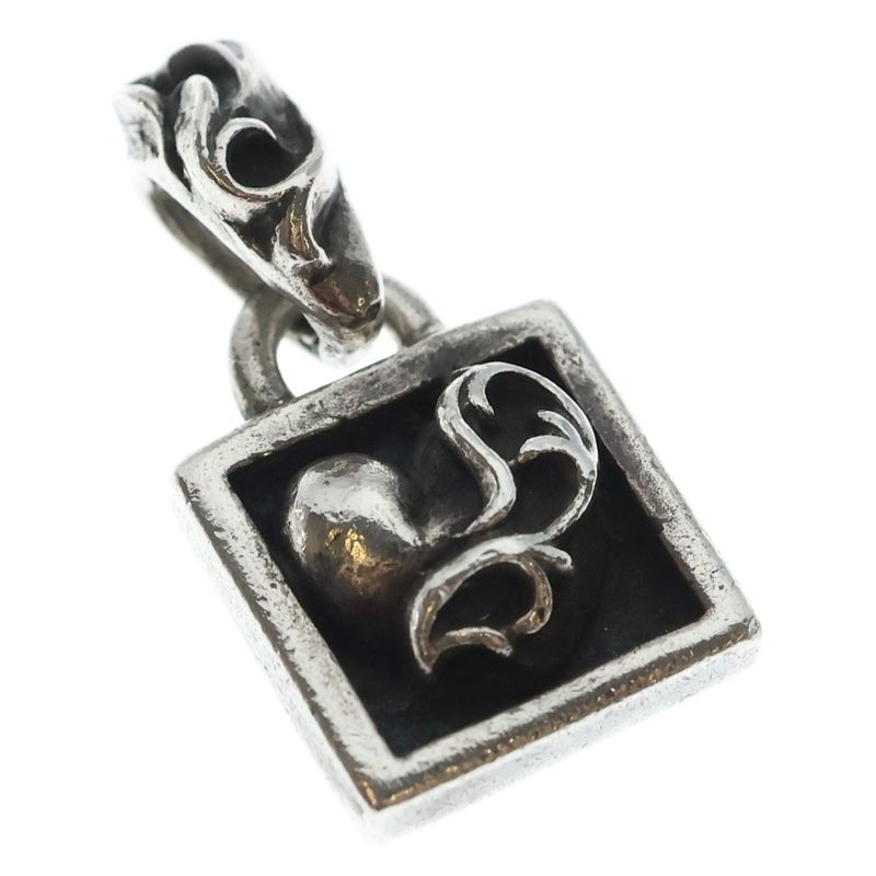 Chrome Hearts Framed Heart Charm Pendant Top Silver