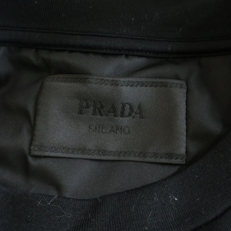 Prada Re-Nylon Replacement Technical Cotton Pullover Sweatshirt Trainer Black