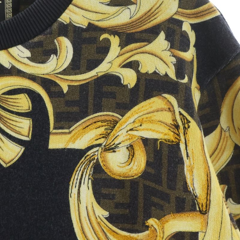 Fendi Fendace Fender Che Zucca Medusa Baroque Allover Print Crew Neck Pullover